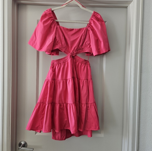 Coco The Shop Pink Square-Neck Cut Out Dress | Medium | New Without Tag - Picture 3 of 8